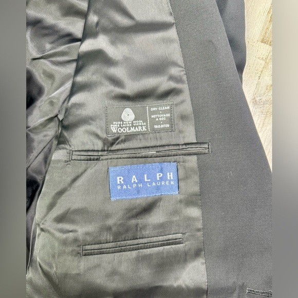 Ralph Ralph Lauren Blazer Jacket Men's 44L Black Classic Military Style Buttons - Picture 10 of 12